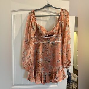 NWT Hello Molly Peach Floral Dress